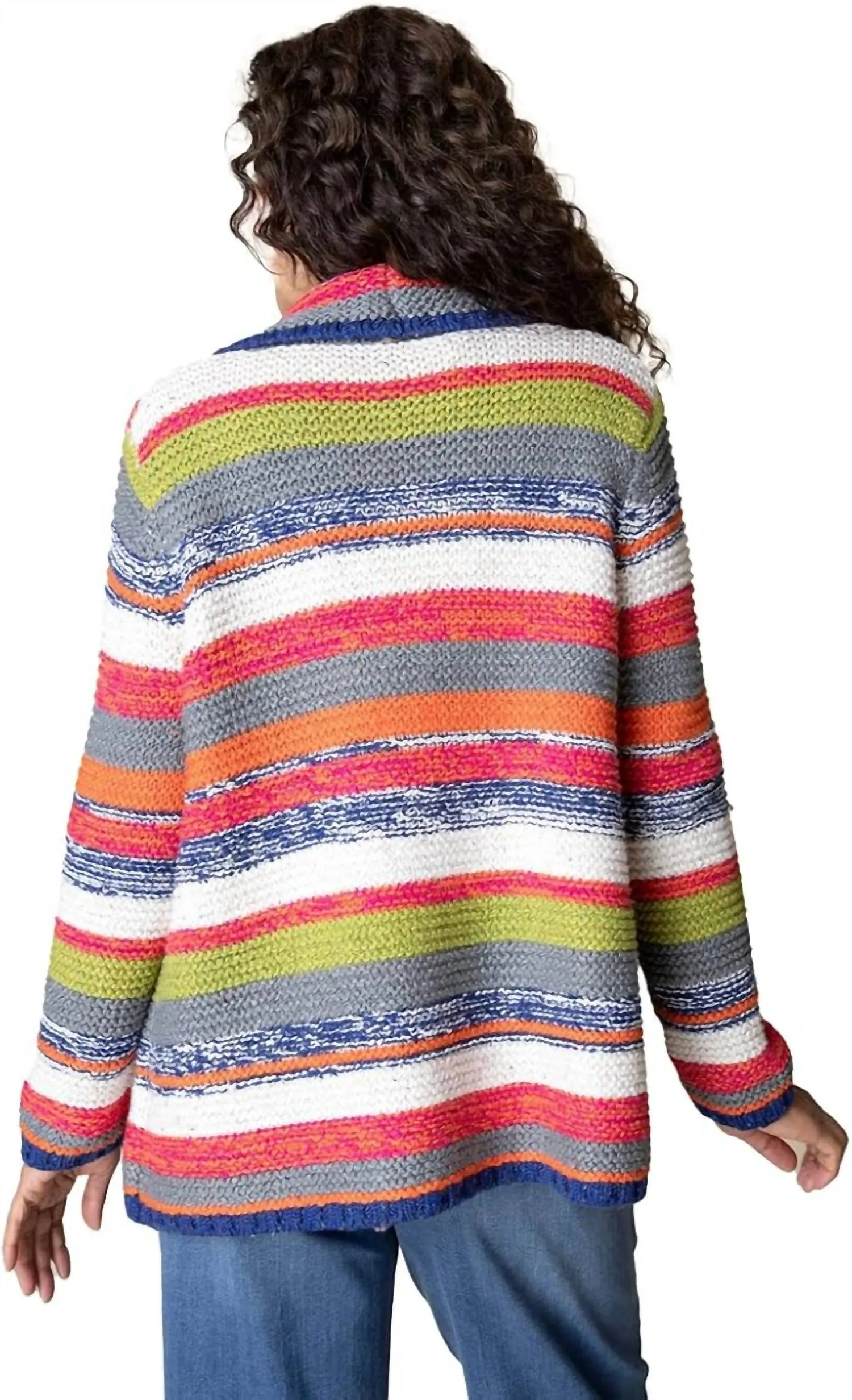 Rustic Stripes Cardigan In Multi Stripe