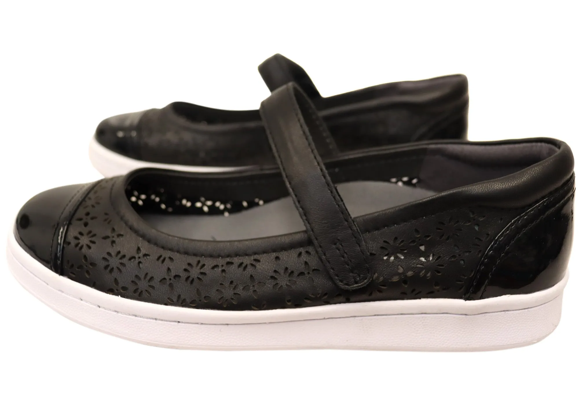 Scholl Orthaheel Womens Rhonda Punch Mary Jane Supportive Leather Shoes Scholl Orthaheel Shoes