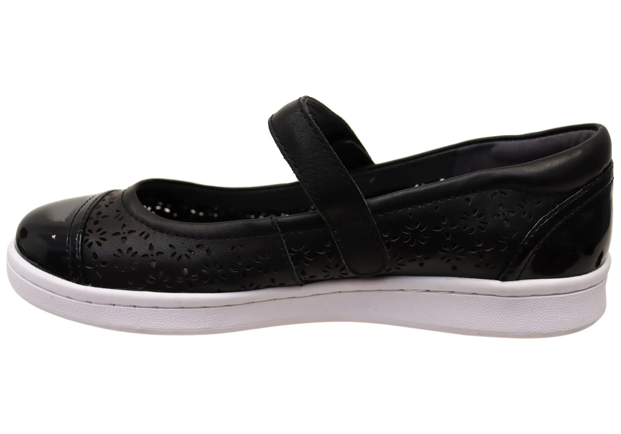 Scholl Orthaheel Womens Rhonda Punch Mary Jane Supportive Leather Shoes Scholl Orthaheel Shoes