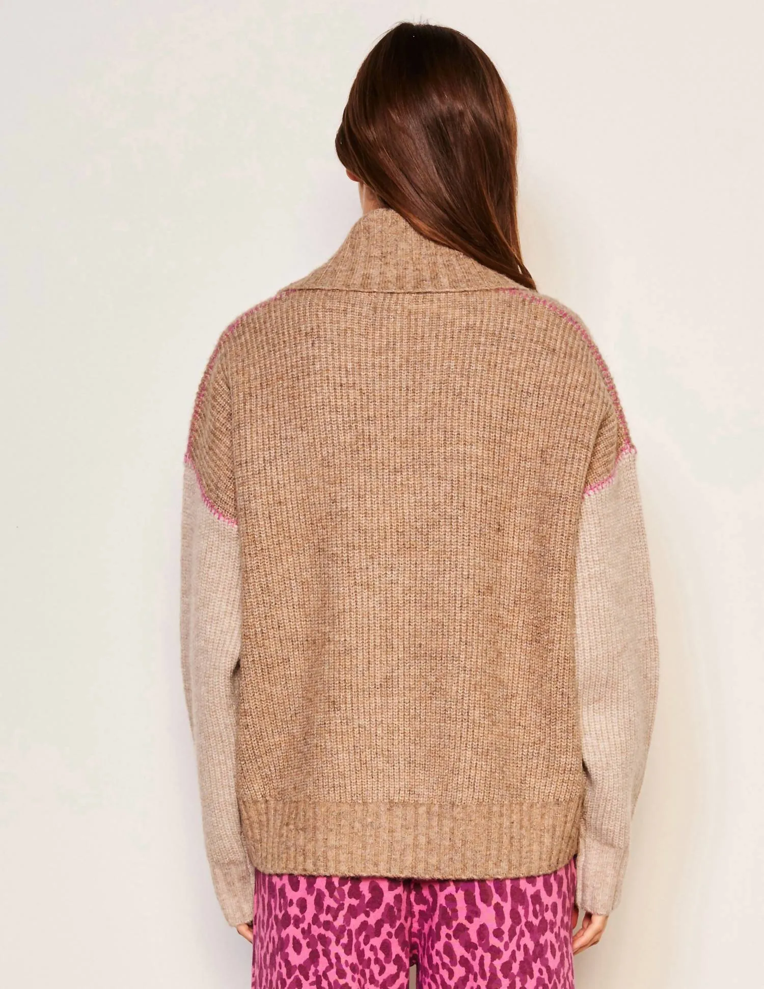 Shawl Collar Cardigan In Taupe