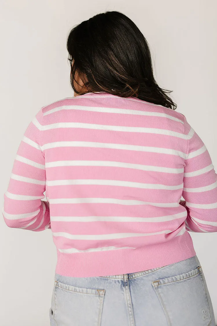 Shea Striped Cardigan - Pink