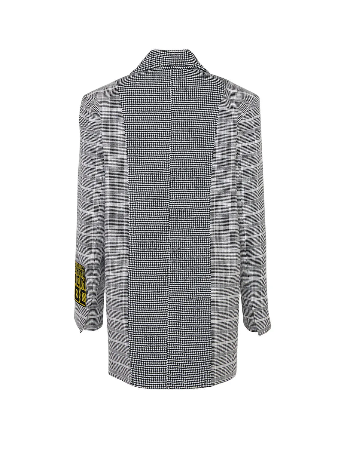 Shoulder Pad Checkered Blazer
