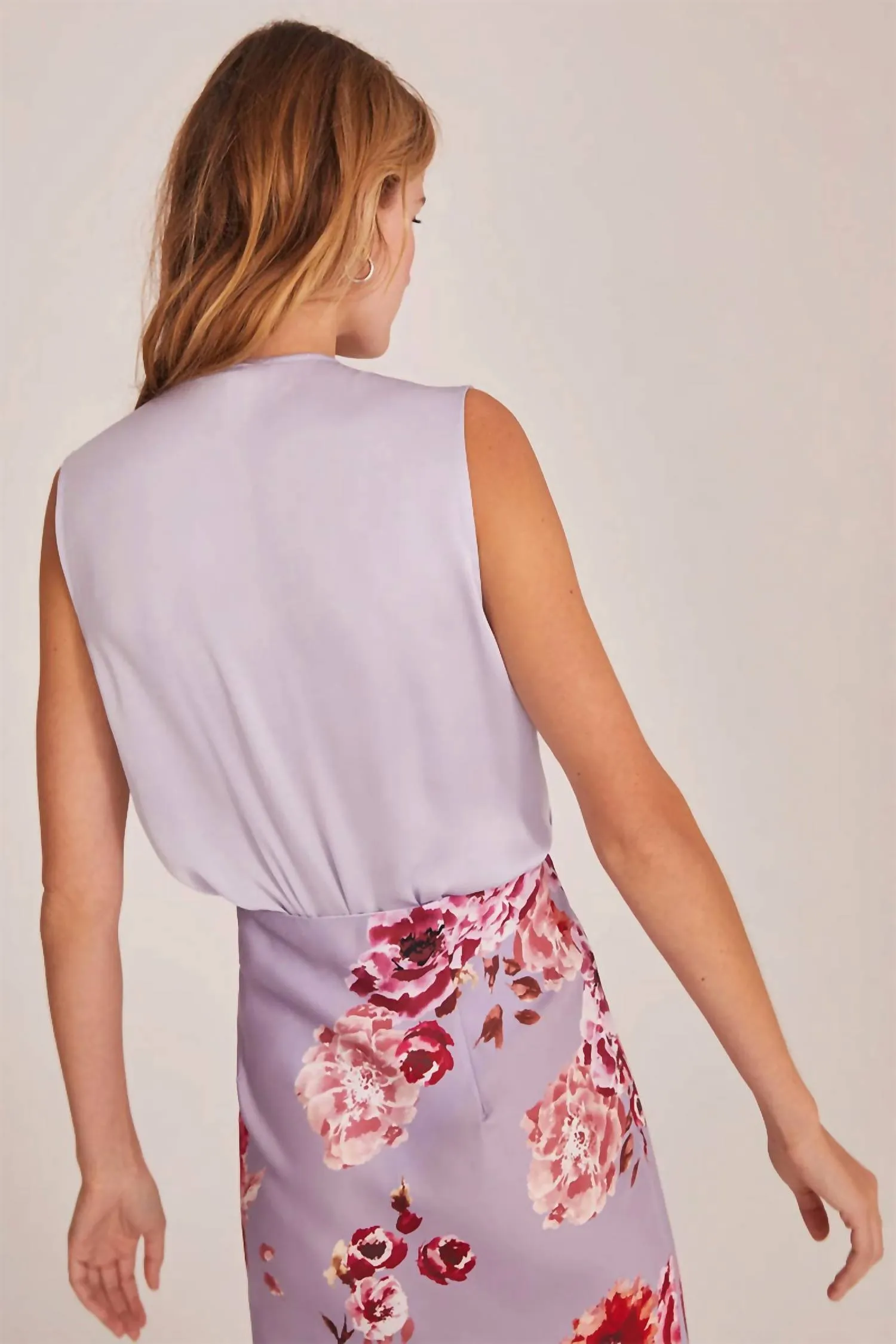 Sleeveless Date Bodysuit Blouse In Lilac