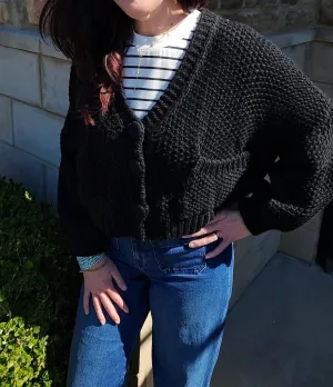 Snuggle Up Cardigan In Charcoal
