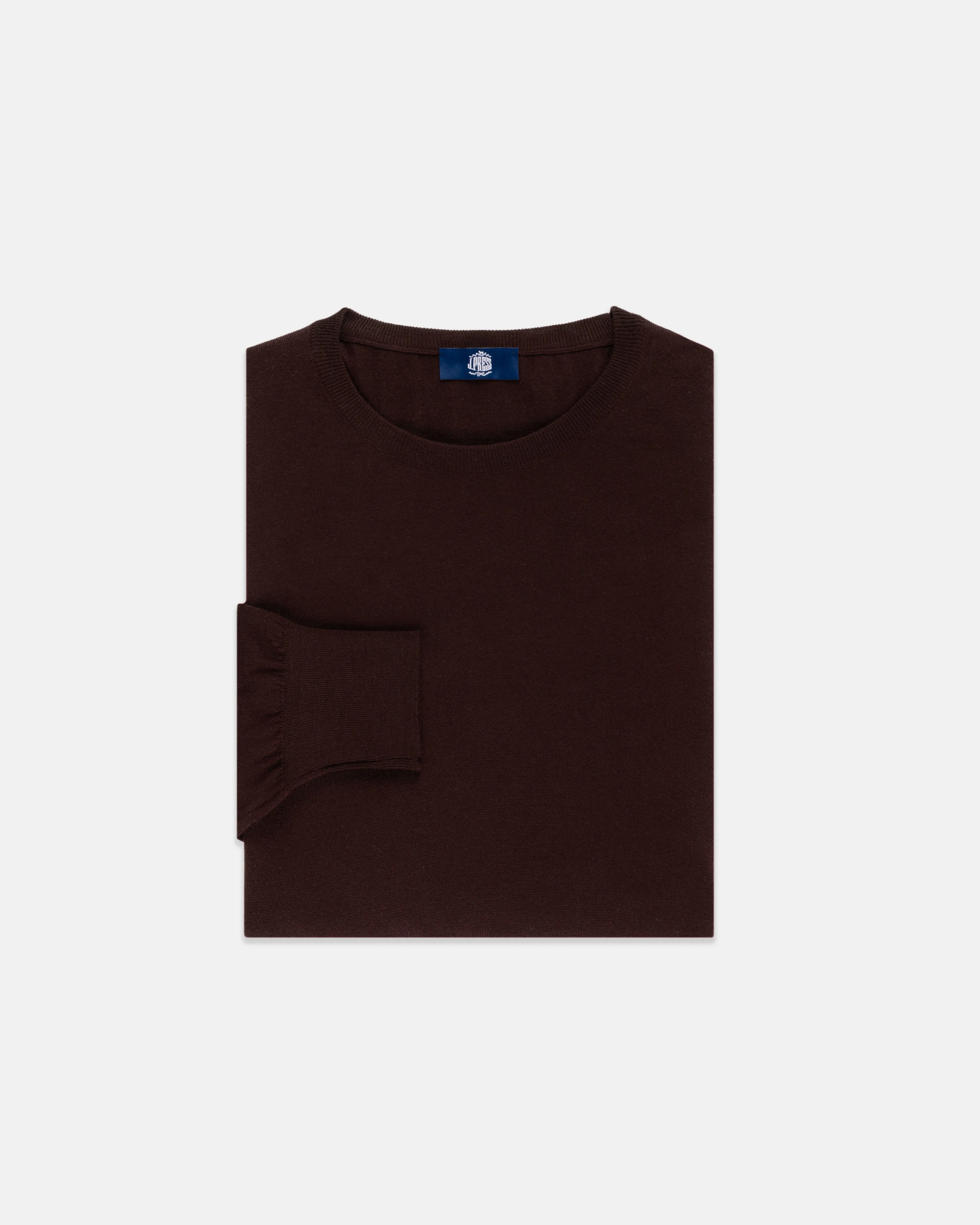 SUPERFINE MERINO WOOL SWEATER - BROWN