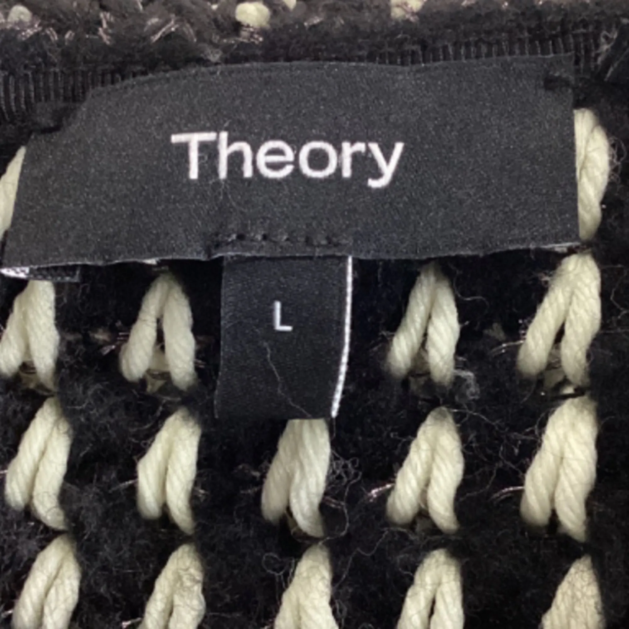 Theory Striped Cardigan in Black Polyester