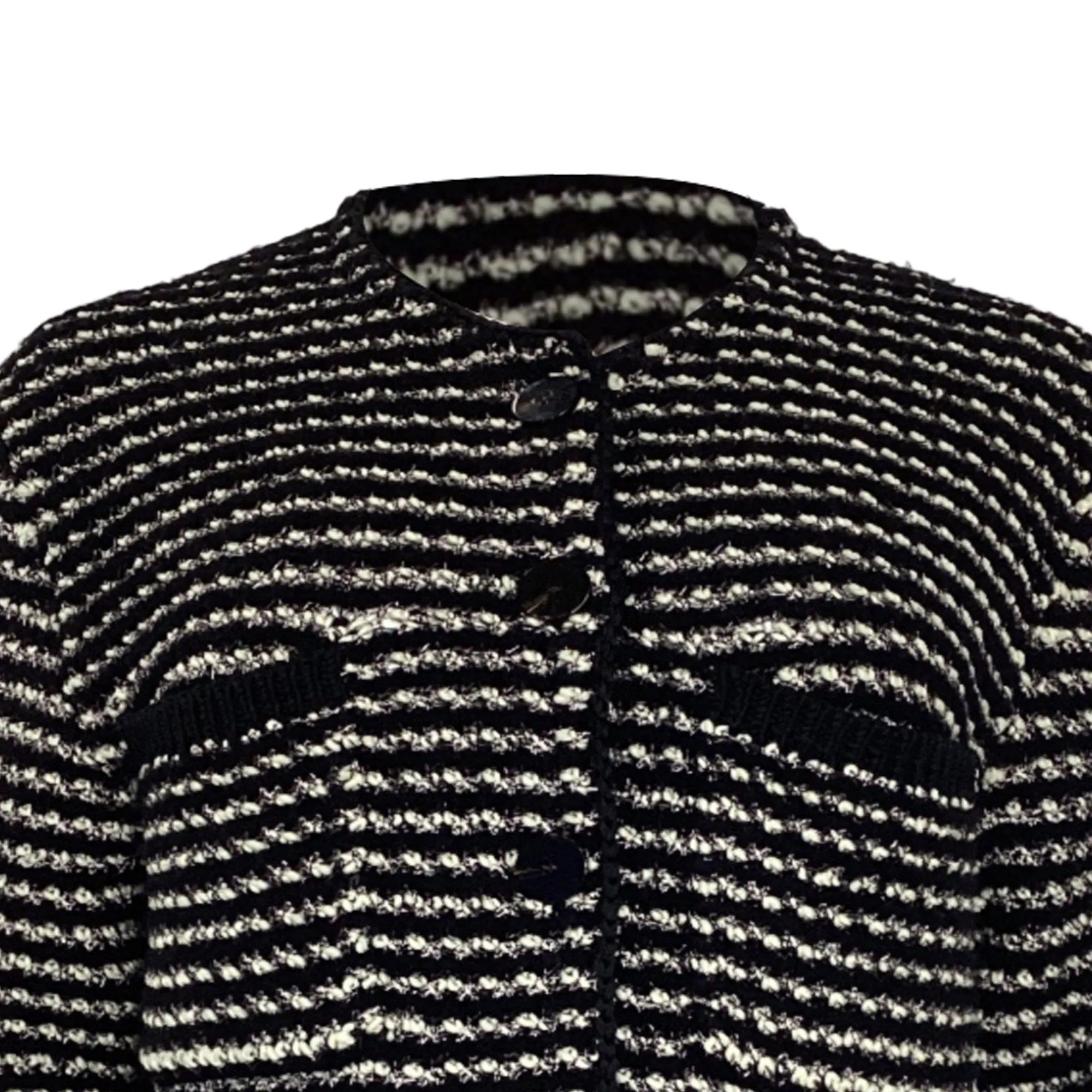 Theory Striped Cardigan in Black Polyester
