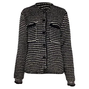 Theory Striped Cardigan in Black Polyester