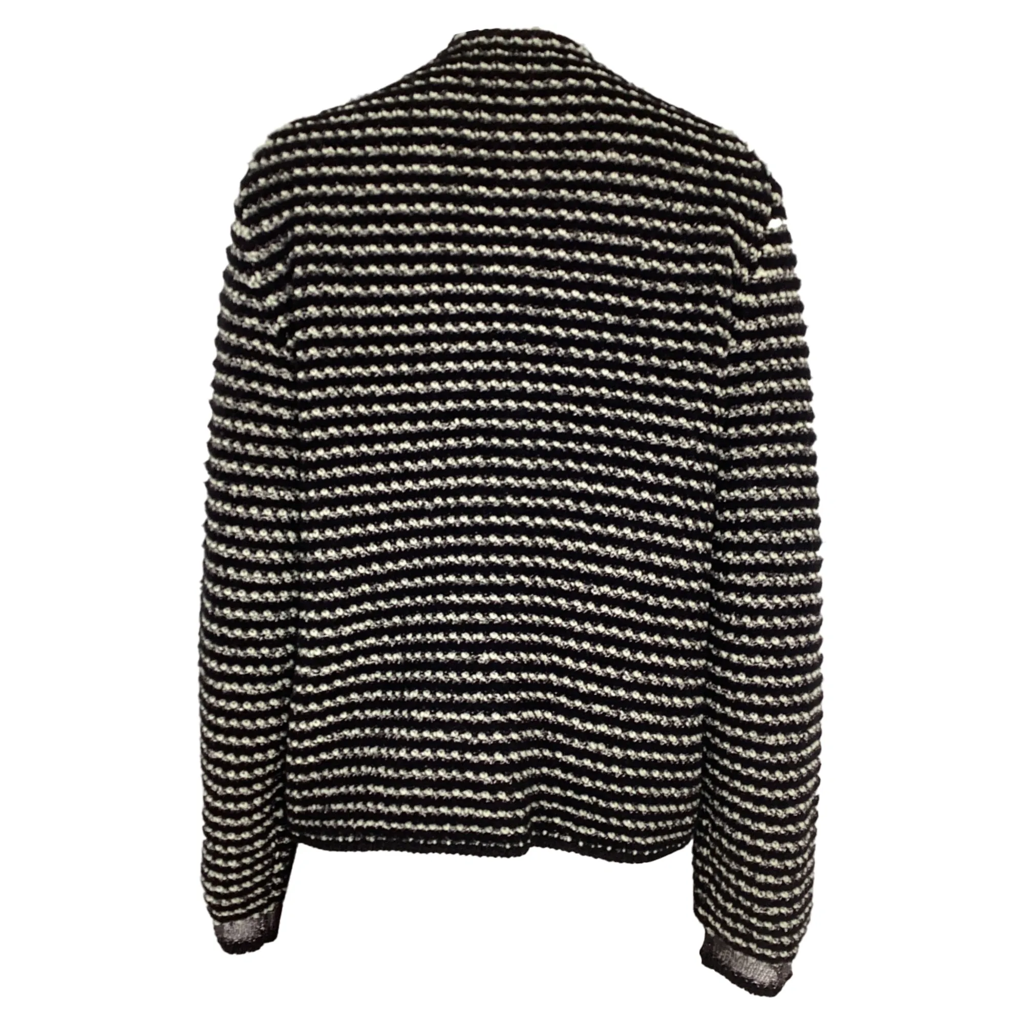 Theory Striped Cardigan in Black Polyester
