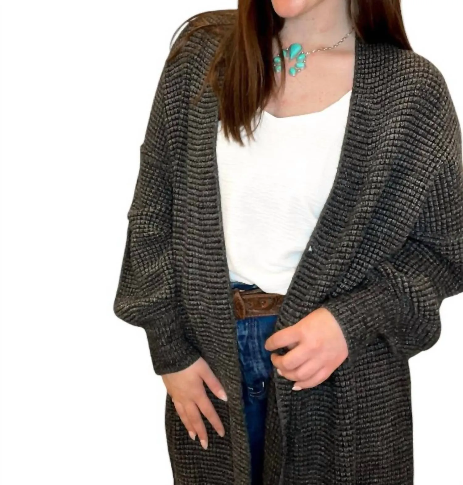 Tinley Cozy Sweater Cardigan In Black