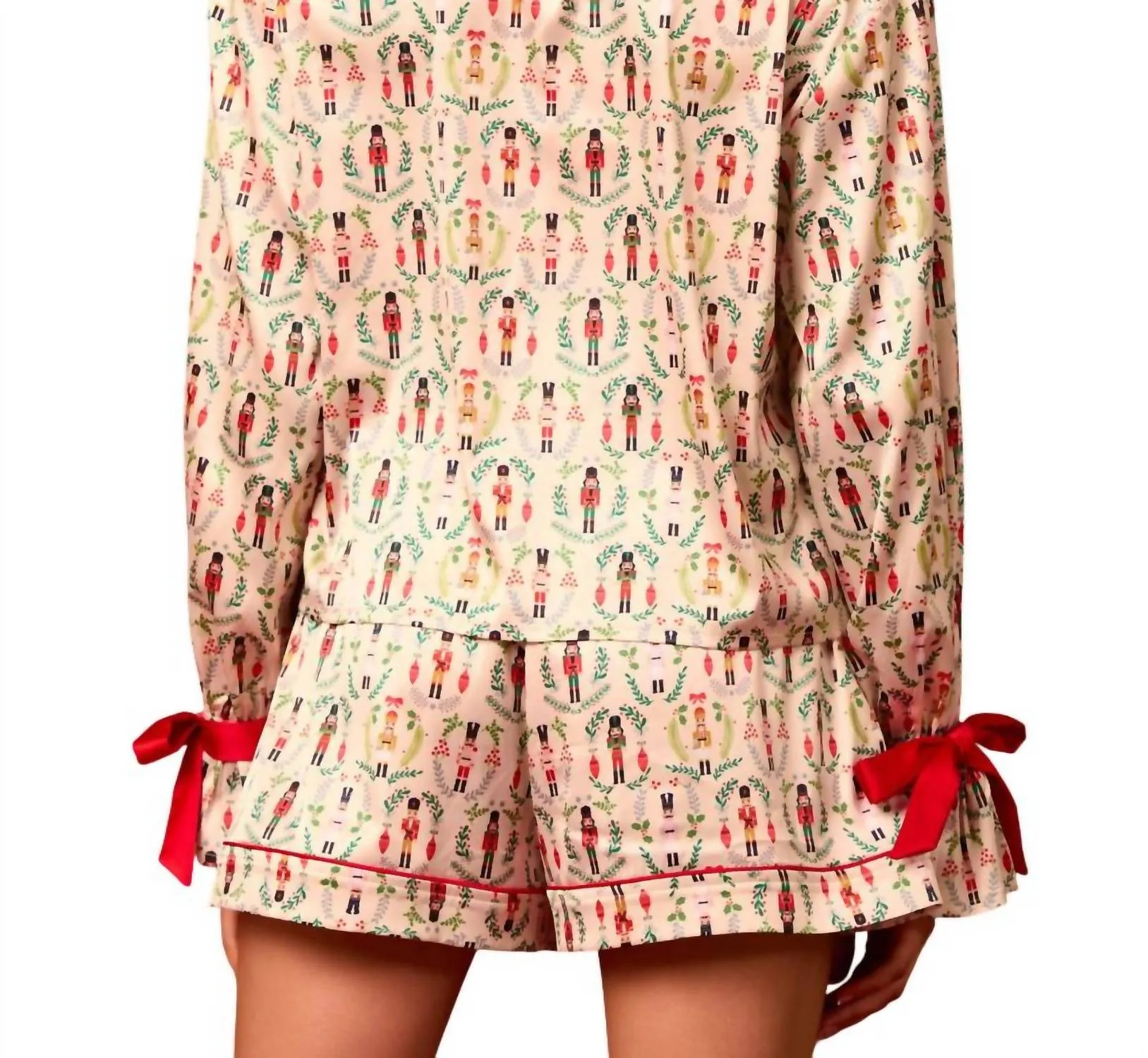 Toy Soldier Pajama Set In Ivory/red/green