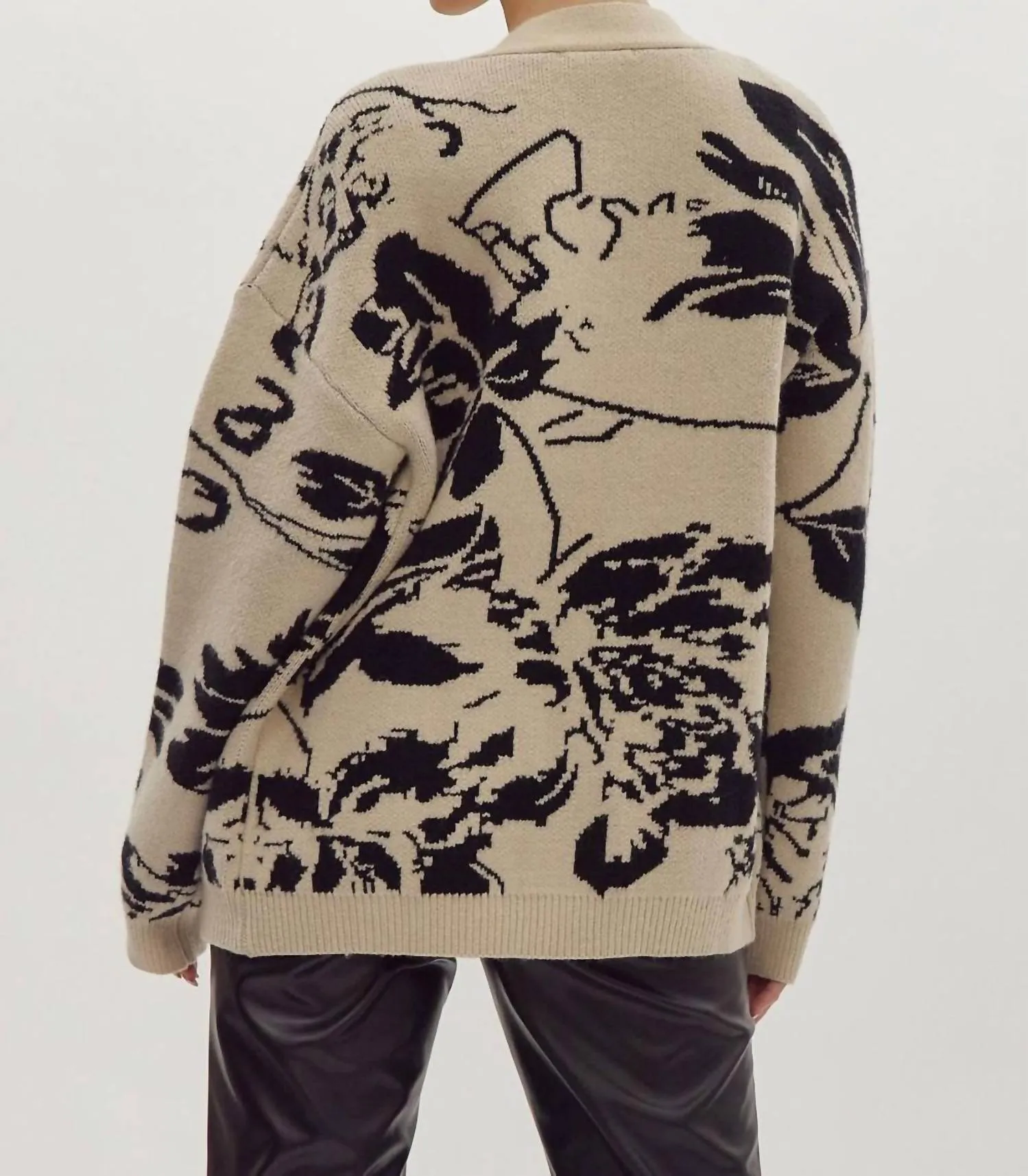 Trying Your Best Floral Cardigan In Beige