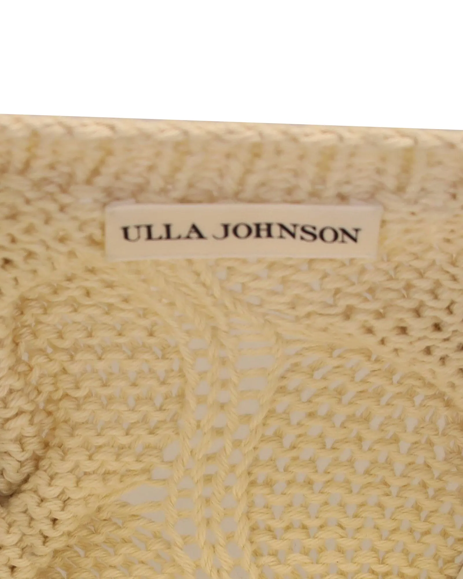 Ulla Johnson Cable Knit Cardigan in Beige Wool